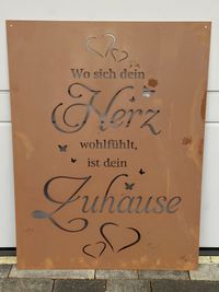 Schild Zuhause